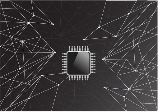 technology chip over a technology network