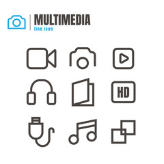 Multimedia icons set. vector. on white background. logo. symbol.