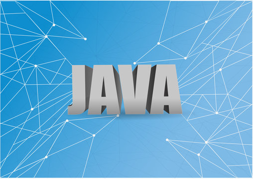 java script 3d sign over a blue abstract tech