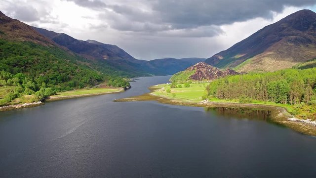 Flying over Loch Leven towards Caolasnacon, Lochaber