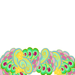 Painted geometric border of abstract on a white background