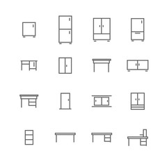 Furniture Vector Line Icons