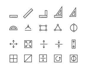 Measure Pixel Perfect Well-crafted Vector Thin Line Icons