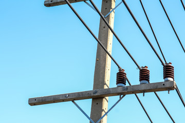 Obraz premium electrical pole with insulator