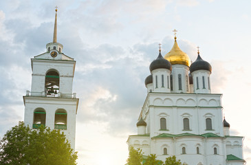 Ancient Pskov Kremlin cathedral in Russia.
