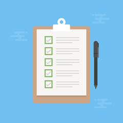 Survey / checklist flat design illustration