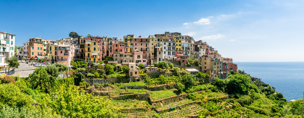 Malerisches Dorf von Corniglia, Cinque Terre, Italië