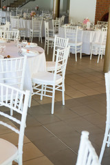 detail of white chairs