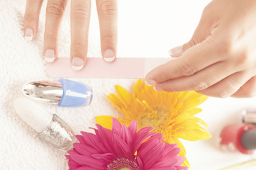 Woman with well manicured nails