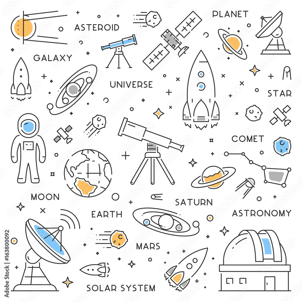 Wall mural vector line web concept for astronomy