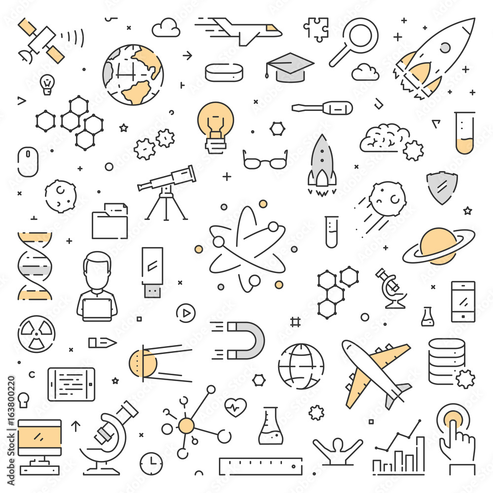 Poster line web design concept for science