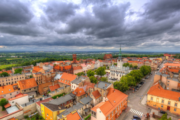 Fototapeta na wymiar Aerial view of the old town in Chelmno, Poland
