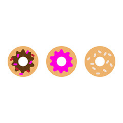 Donuts flat icon, vector sign, colorful pictogram isolated on white. Symbol, logo illustration. Flat style design