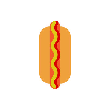 Hot dog flat icon, vector sign, colorful pictogram isolated on white. Symbol, logo illustration. Flat style design