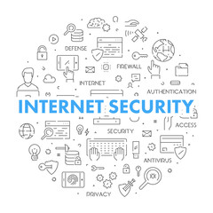 Line design concept for internet security