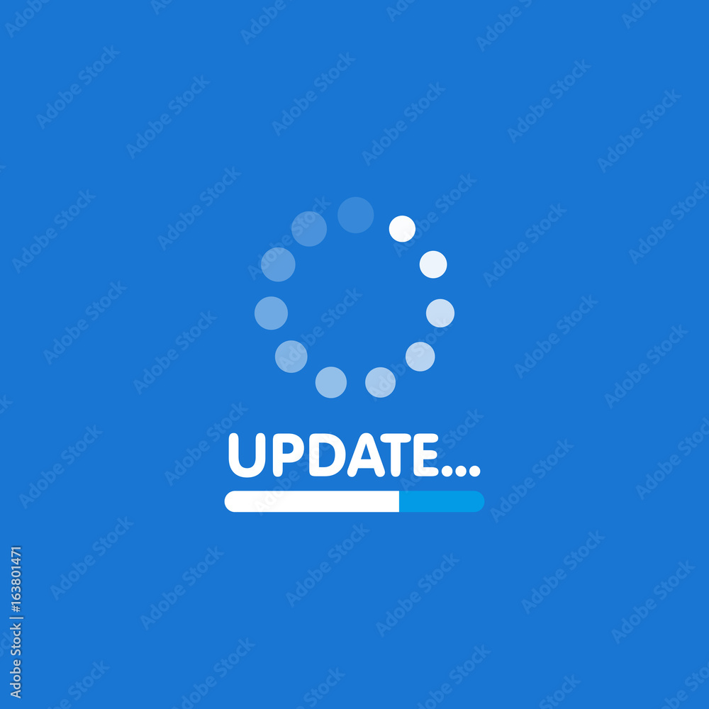 Fototapete System software update and upgrade concept. Loading process screen. Vector illustration