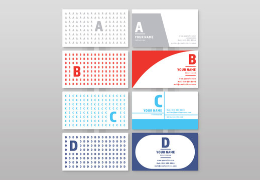 Letter Pattern Element Business Card Layouts 1