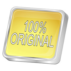 100% Original button - 3D illustration