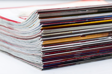 stacked magazines newspaper