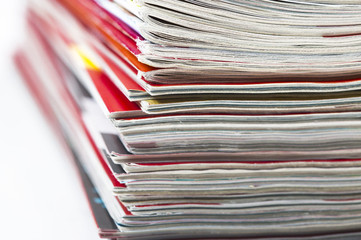 stacked magazines newspaper