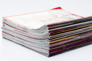stacked magazines newspaper