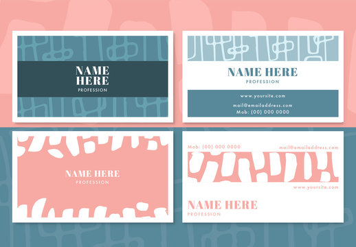 Doodle Pattern Business Card Layouts 2