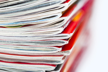 stacked magazines newspaper