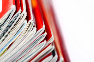 stacked magazines newspaper