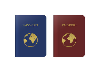 Blue and red passports