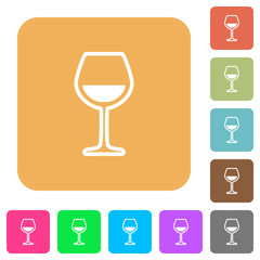 Glass of wine rounded square flat icons