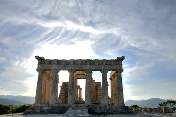 Grece - ile d'Egine - temple de Aphaia