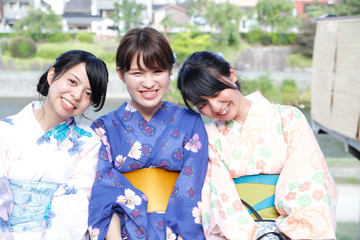 japanese women kimono three people