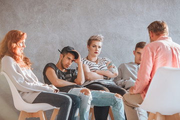 Young people at psychotherapy