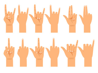 People hand signals different gestures