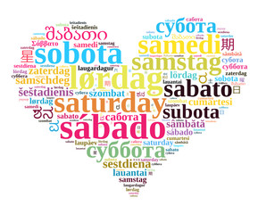 Word Saturday in different languages