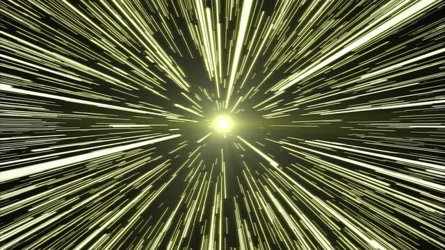 Hyperspace Travel with Gold Light Beam