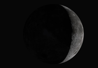 3D illustration half moon.