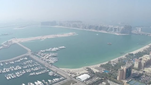 Dubai Marina aerial timelapse, long exposure with high quality frames