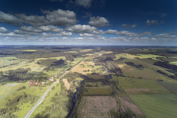 Countryside landscape in nice summer noon, Kandava area , Latvia.