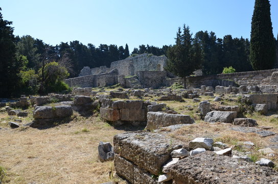 Ascl&eacute;pi&eacute;ion, Kos town, Kos, ruine, acropole, temple de la m&eacute;decine, Hippocrate, vue