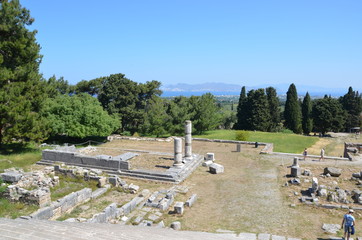 Fototapeta na wymiar Asclépiéion, Kos town, Kos, ruine, acropole, temple de la médecine, Hippocrate, vue