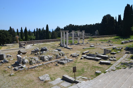 Ascl&eacute;pi&eacute;ion, Kos town, Kos, ruine, acropole, temple de la m&eacute;decine, Hippocrate, vue