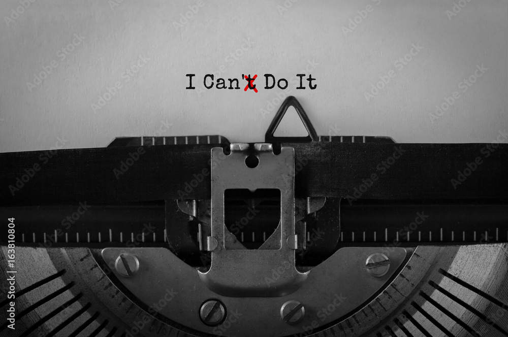 Poster text i can do it typed on retro typewriter