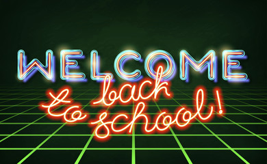 Welcome back to school retro neon