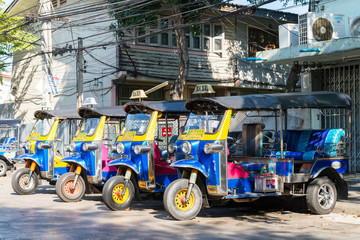 tuk tuk thailand is local taxi thai is Favorite activities  and attraction.of tourists in bangkok,...