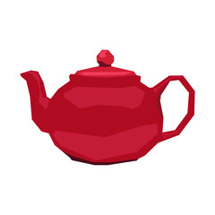 Isolated geometric teapot on a white background, Vector illustration
