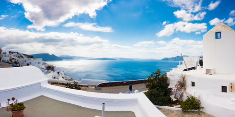 Panorama of Oia town. Oia Santorini Island