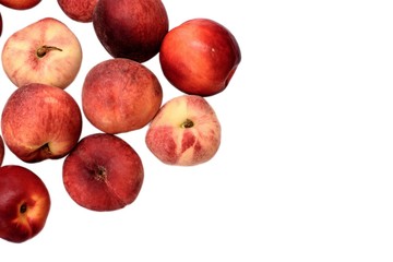 Delicious juicy ripe nitirin and peach isolated on white background