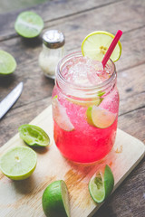 Red Lime Soda Soda beverage A mixture of Red nectar, salt, lemon and soda mixed together to refresh and quench thirst.