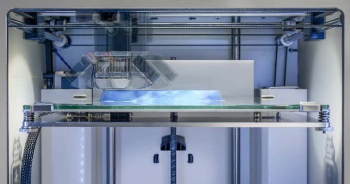 Working 3D printer, printing a human bust - 4K+ Time Lapse  Video - Close Up - Slight Zoom-In Transition
